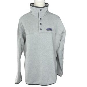 Patagonia‎ Better Sweater 1/4 Button Fleece Pullover Gray Womens Large 26010